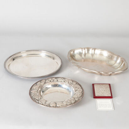 Two Silver Plated Bowls and Platter