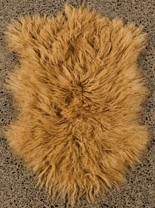 A Medium Tibetan Lamb Hide Rug (Caramel)