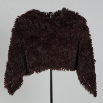 A Rabbit Fur Poncho (Chocolate Brown)