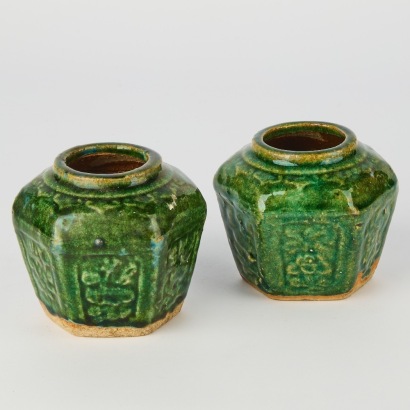 A Pair of Shiwan Jars