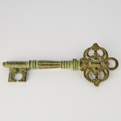 A Large Cast Iron Skeleton Key
