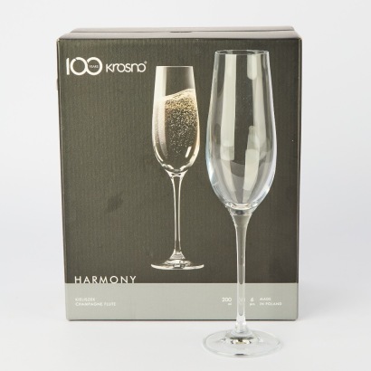 A set of Krosno Harmony Champagne Flutes New Still Boxed