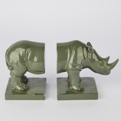 A Heavy Pair of Rhino Bookends