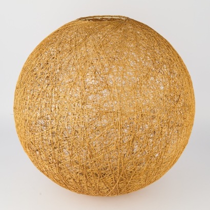 A Large Spherical Wicker Pendant Light Shade