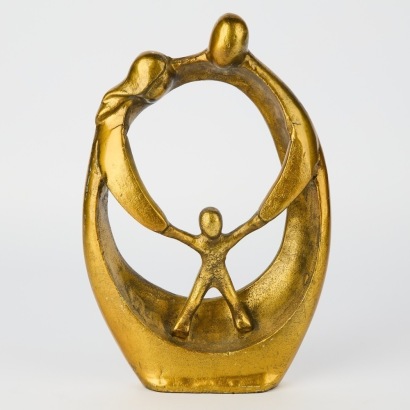 A Heavy Cast Aluminium Sculpture in Gold