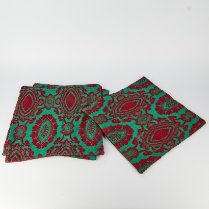 A Set of Four Turkish Damask Cotton Cushion Covers