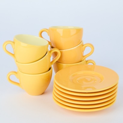 A Vintage Set of italian Espresso Cups and Saucers by Pagnossin