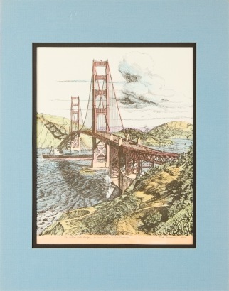 Two Hand Coloured Lithographs of San Francisco by Mark Mongarrat