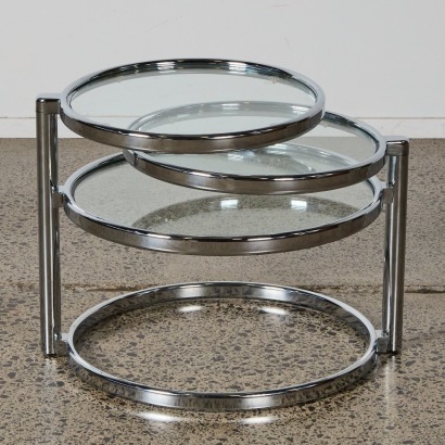A Milo Baughman Style Swivel Side Table