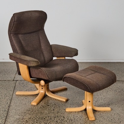 An IMG Comfort of Norway Chair and Footstool