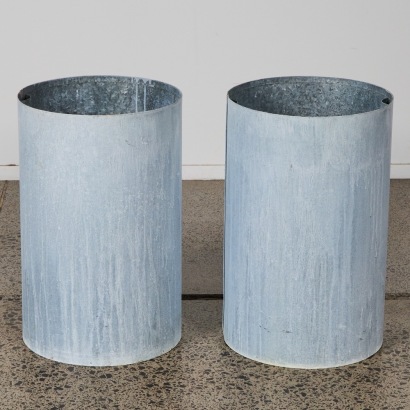 A pair of Vintage Galvanised Planter/Bins 60 Litre