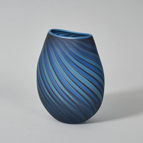 A Blue Striped Garry Nash Vase
