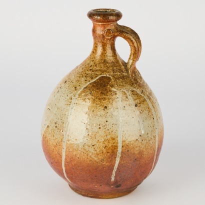 A Large Early Andrew Van Der Putten Shino Glaze Carafe