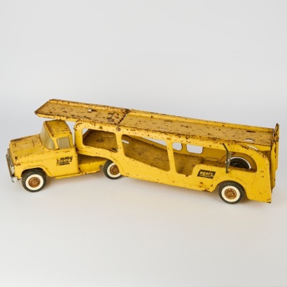 A Vintage Hertz Buddy L Car Transporter