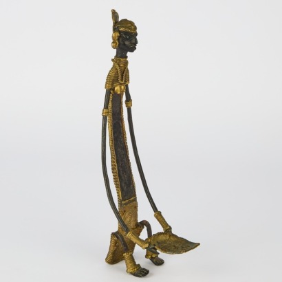 A Bronze African Tribal Offering Statue