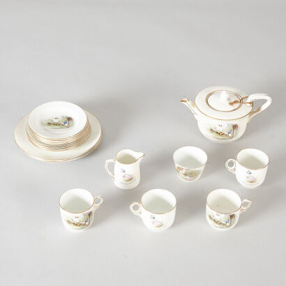 A Grimwades Beatrix Potter Nursary Ware 17 Piece Teaset