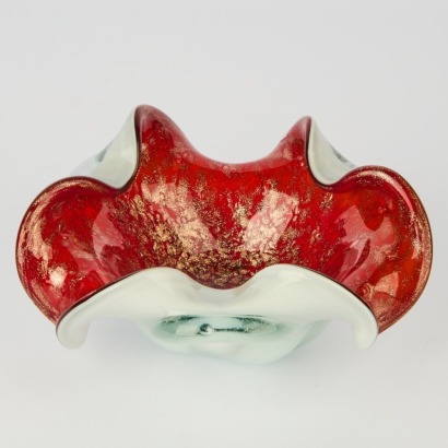 A Murano Gold And Red Bowl