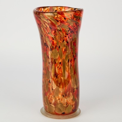 A Murano Black and Red Vase