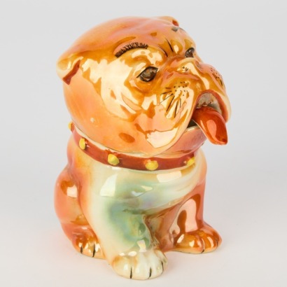 A Vintage Lustre Bulldog with Spoon