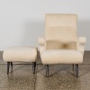 A Sumptuous Mid-Century Style Chair and Footstool in Boucle - 2
