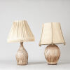 An Unusual Pair of Leather Wrapped Lamps 