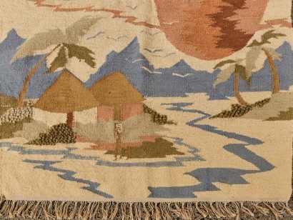 A Vintage Woven Landscape Wall Hanging