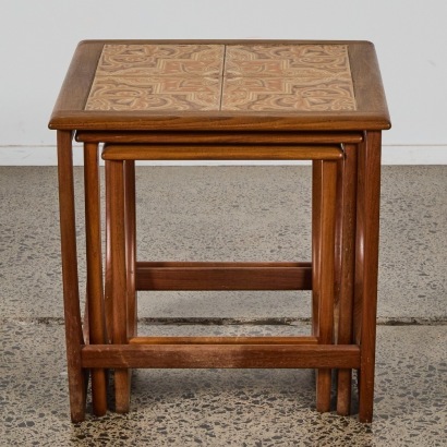 A Set of G-Plan Astro Teak Tile-Top Nesting Tables