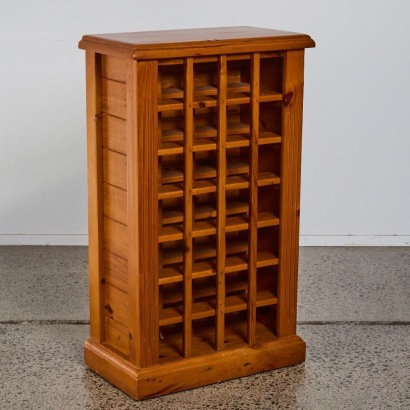 A Solid Timber 28-Bottle Wine Rack