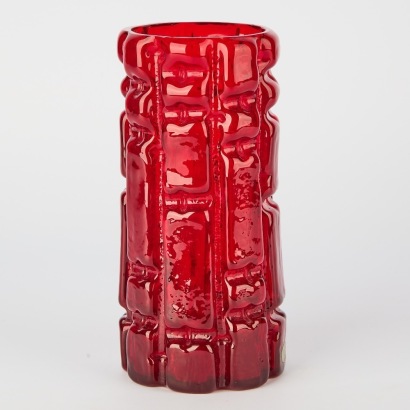A Brutalist Art Glass Vase by Reijmyre of Sweden