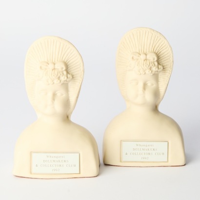 A Pair of Whangarei Dollmakers & Collectors Club Ceramic Bust c.1992