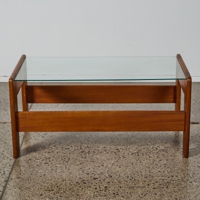 A Mid-Century Glass and Timber Coffee Table