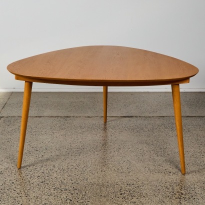 A Refurbished Mid-Century Guitar Pick Shape Dining Table