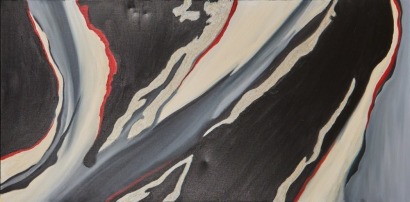 An Original Abstract Silver Siren Painting By Vanessa Carmen, 2008