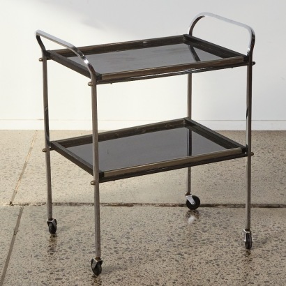 A Vintage Bar Cart in Black and Chrome