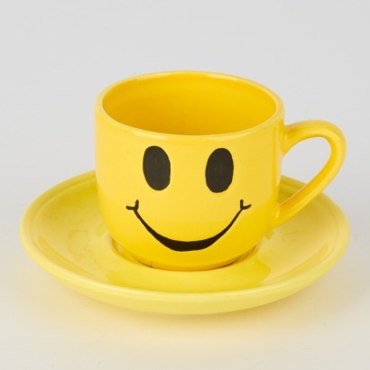 A Happy Face Coffee Cup & Saucer