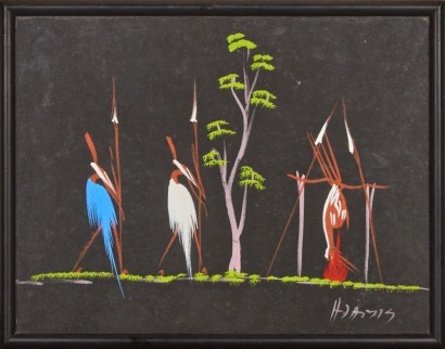 A Vintage Signed Gouache Painting