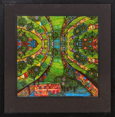 A Hundertwasser Framed Green Day Foil