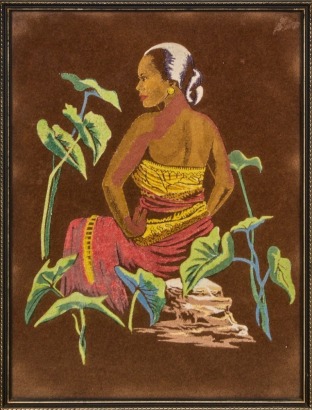 A Vintage Framed Pastel on Board of a Polynesian Woman