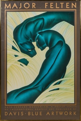 A Major Felten Art Deco Panther Framed Print