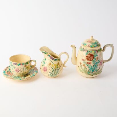 A Group of Four Japanese 20th Century Satsuma Tea Wares