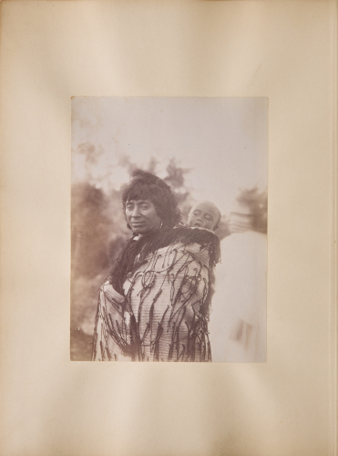 JOSIAH MARTIN An Album page Featuring a Photograph of a Māori Wahine and Child by Josiah Martin and a Photograph of A Kuia Attributed to Josiah Martin