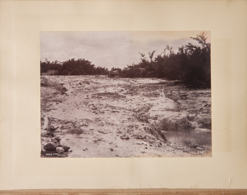 JOSIAH MARTIN An Album Page Featuring a Photograph of the Waiotapu Thermal Hot springs by Josiah Martin and Two Pictures of Heidelberg, Germany by an Unknown Photographer