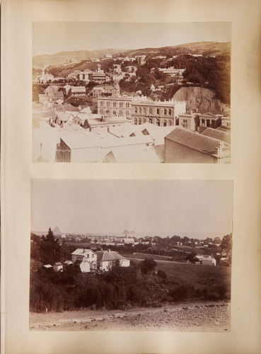 JOSIAH MARTIN An Album Page Featuring Vistas of Dunedin, Port Chalmers, Wellington and New Plymouth