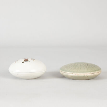 A Pair of Circular Lidded Dishes