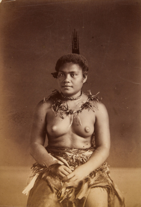 UNKNOWN PHOTOGRAPHER A studio portrait of a woman, Samoa