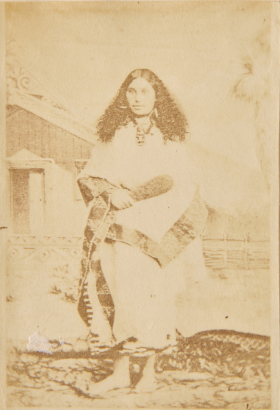 HARTLEY WEBSTER Two photographs of Wahine Māori. The top sitter is identified as Noki. The lower sitter is Erana, wife of Haora Tupaea, rangatira of Ngati Tamatera. Maketu near Whakatane.