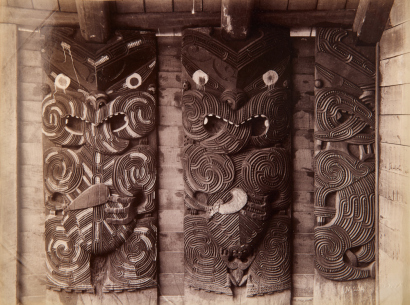 JOHN SAMUEL POWELL wharenui porch with poupou