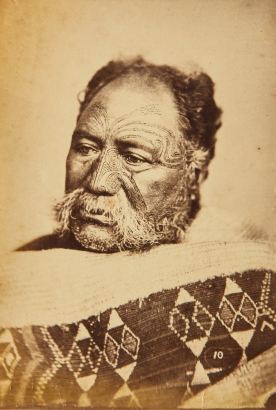 PULMAN'S PHOTOGRAPHIC STUDIO A head and shoulders portrait of Paora Tuhaere wearing a kaitaka paepaeroa
