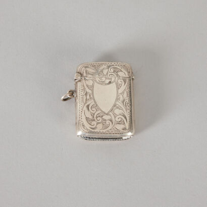 A Small Sterling Silver Vesta Case