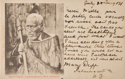 S.A. SMITH & CO. A used postcard depicting "Māori Chief, Pairamairaukei, New Zealand"
